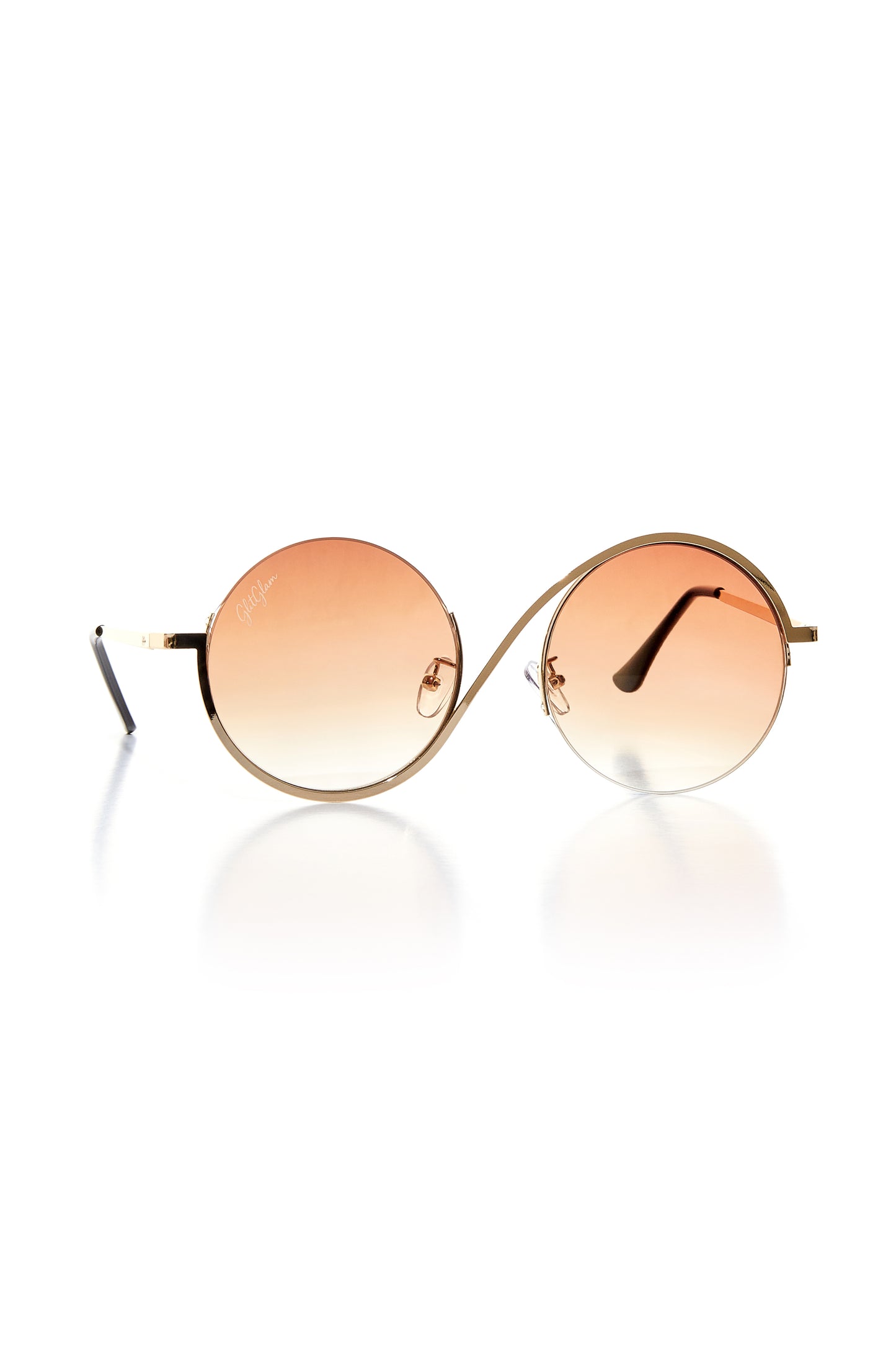 Tequila sunrise - Gold Round Sunglasses